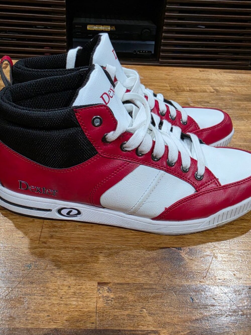 Dexter Dave Hi-Top Bowling Shoes Men's 11 Red White Black